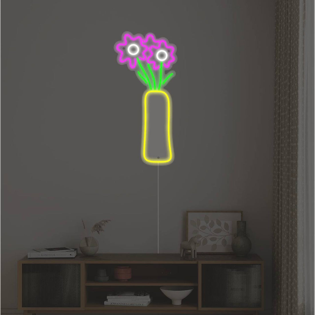 LED neon "Chamomiles in a vase"